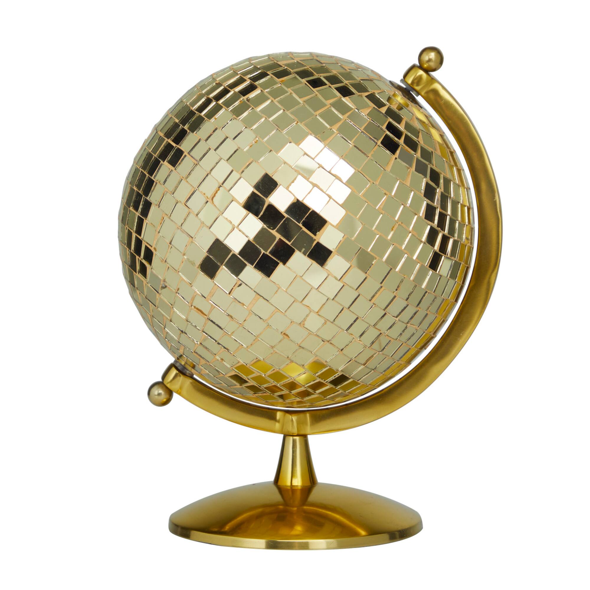 Gold Stainless Steel Glam Globe, 9" x 8" x 12"